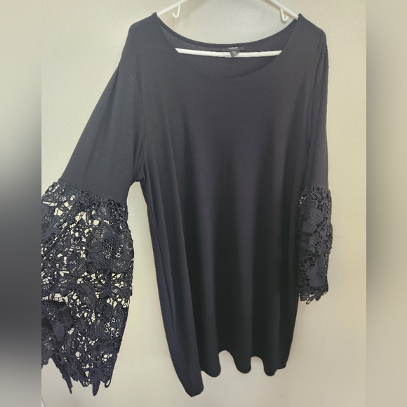 Women's Alfani Black Bell Sleeve Dress Sz 20W - Picture 5 of 8